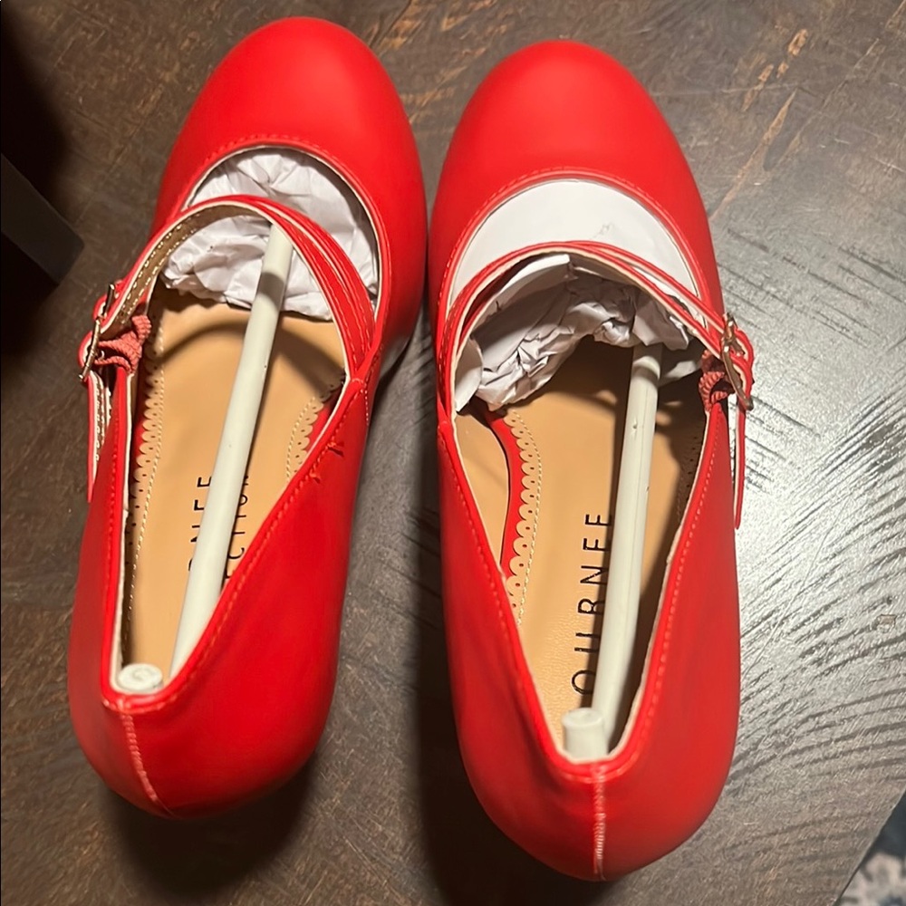 Journee Collection Red Mary Jane Flats